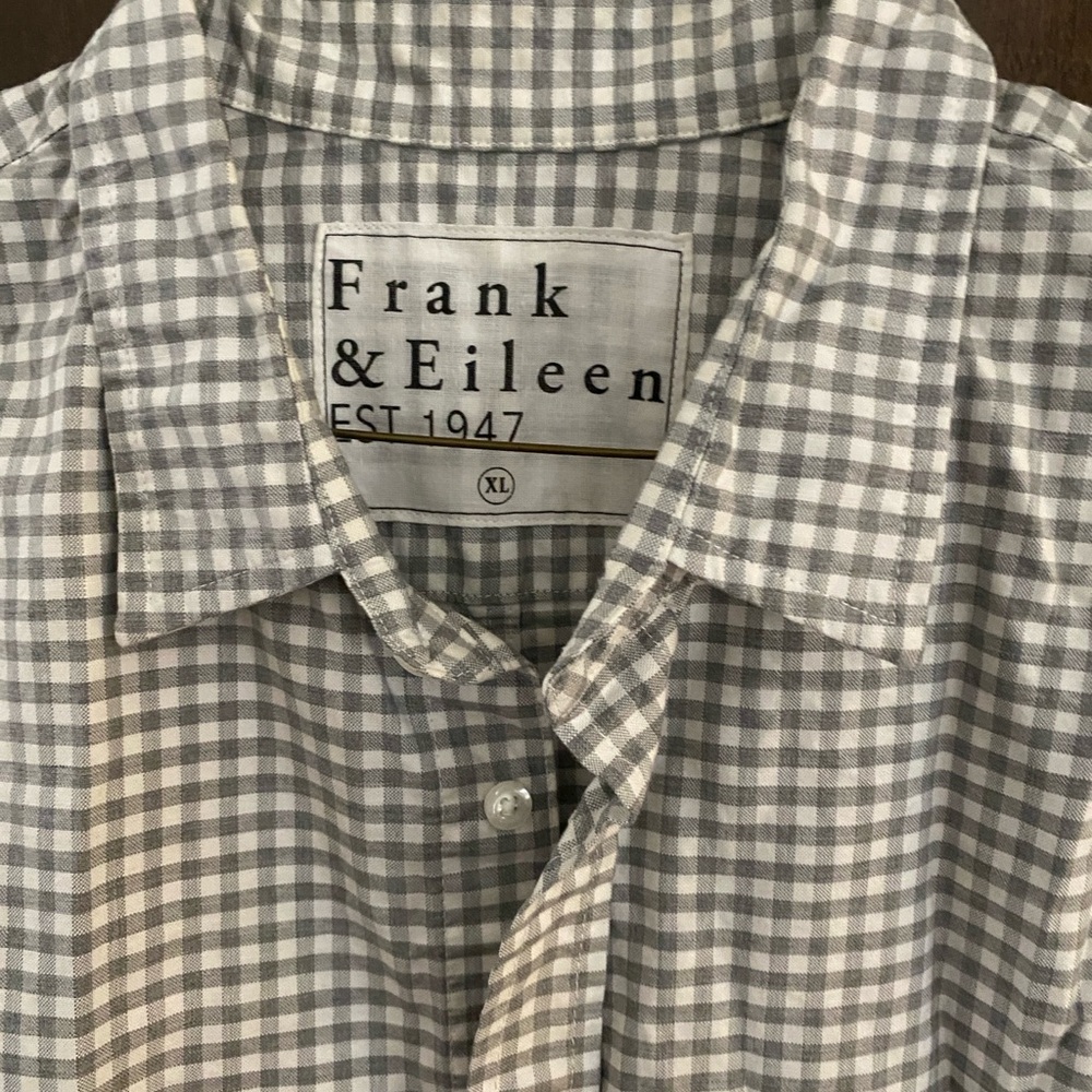 Men’s Frank & Eileen Paul Gray and White Check Button-Down Shirt
